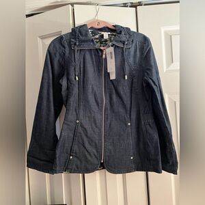 Chico’s Sporty Animal Reversible Denim Jacket